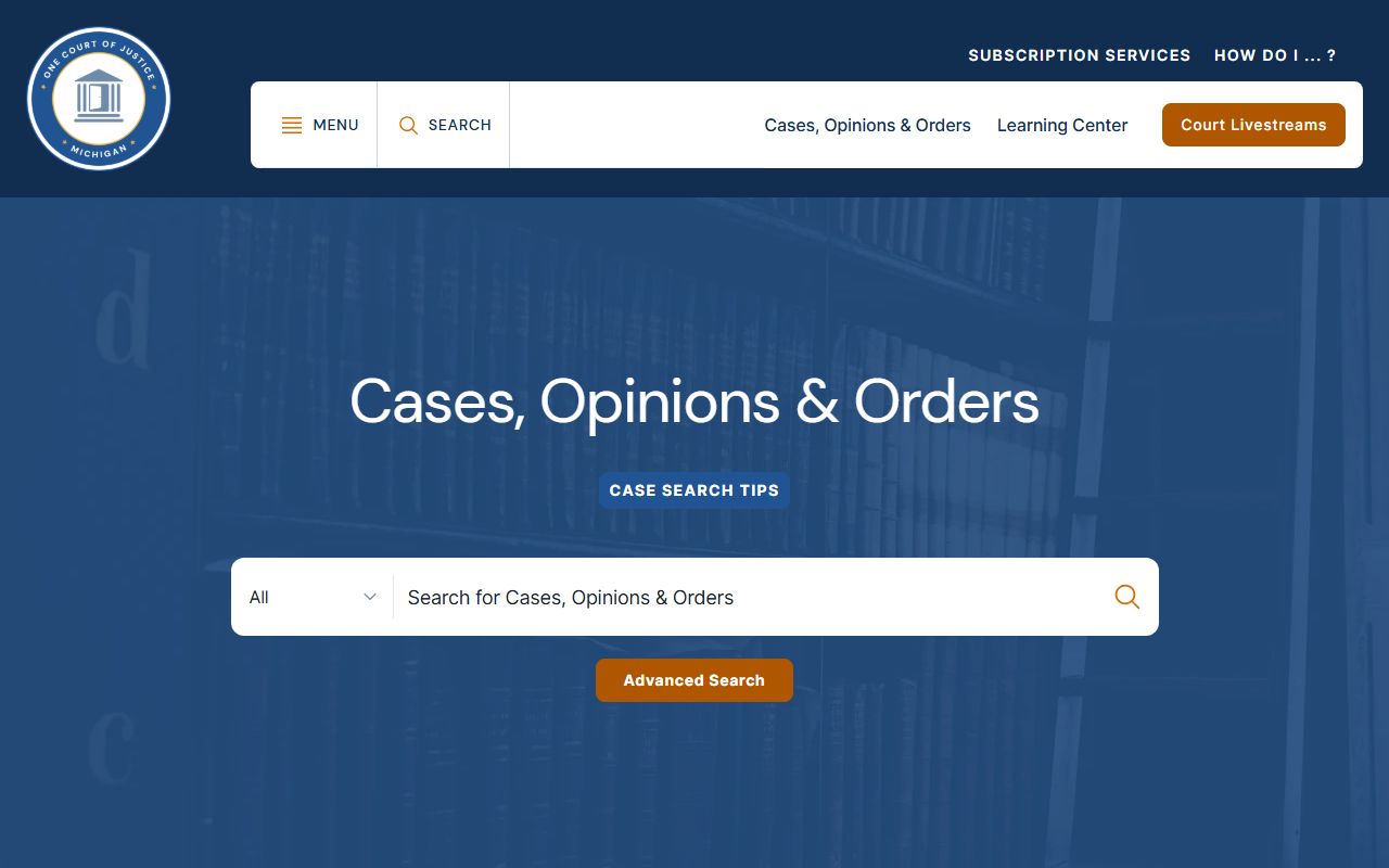 Arenac County court records search on the Michigan Courts case lookup page