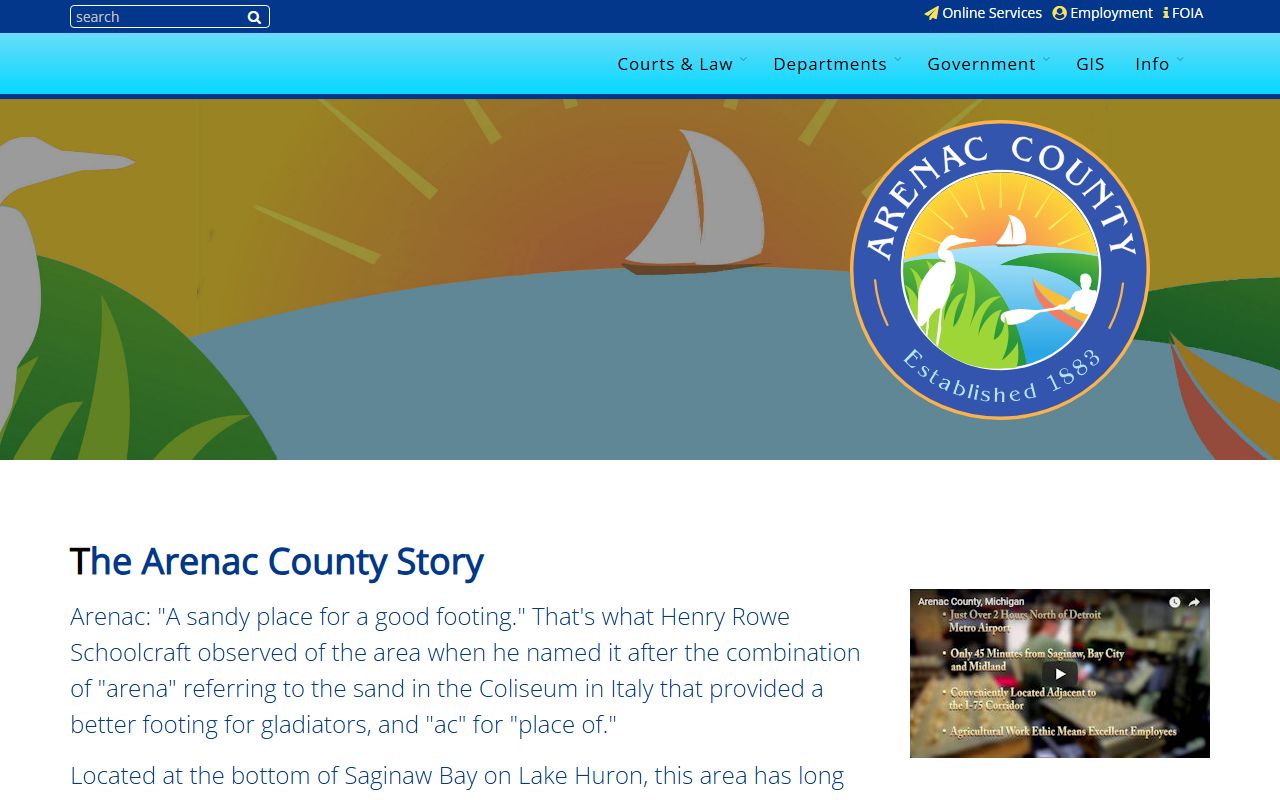 Arenac County court records office directory on the official county website