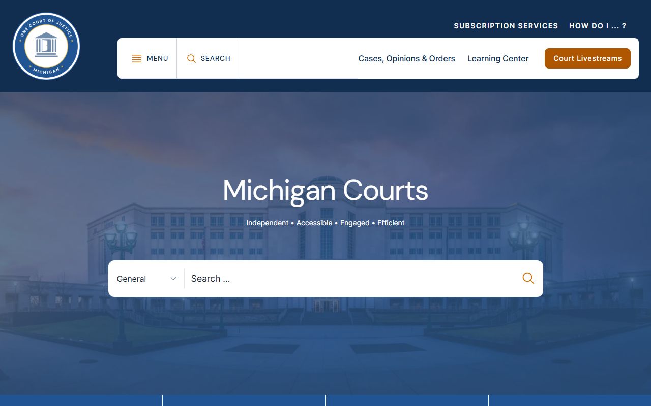 Arenac County court records search on the Michigan Courts home page