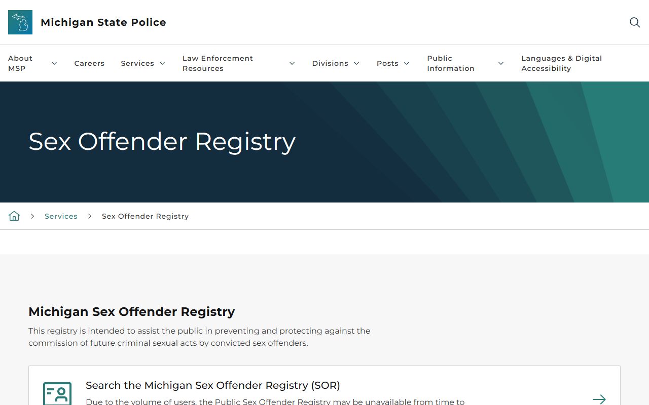 Arenac County warrant records and Michigan public-safety registry lookup